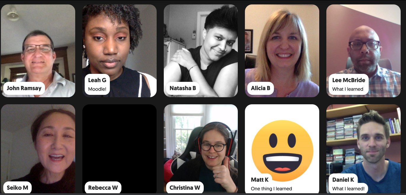 FlipGrid screenshot of many faculty faces.